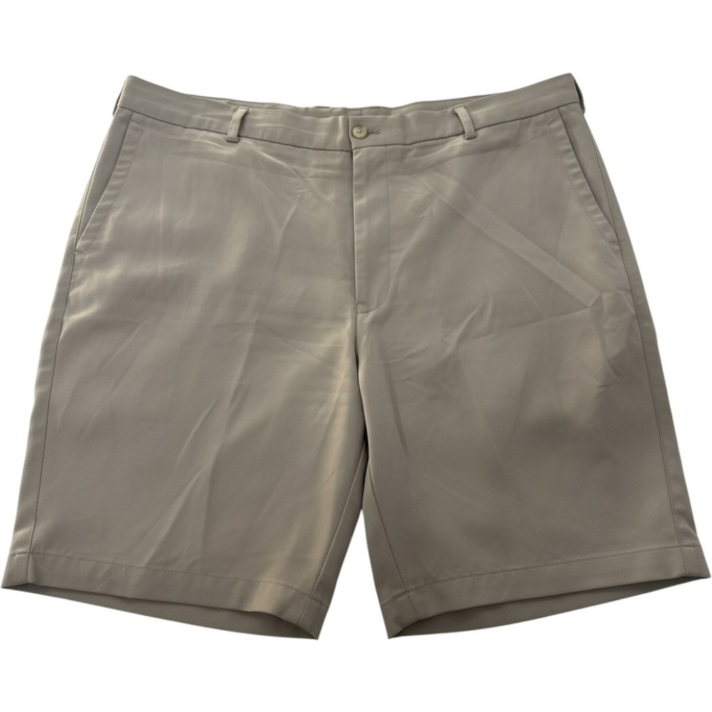 Peter Millar Crown Sport Mens Khaki Tan Performance Golf Shorts Size 40